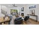 Cozy living room with fireplace and sliding glass doors to patio at 2601 Mayview Rd, Raleigh, NC 27607