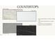 Sample countertops with information for kitchen, bathroom, and laundry room at 72 Hazelwood, Pittsboro, NC 27312