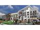 Modern exterior view of community buildings with shops and restaurants on the ground floor at 167 Edgefield St, Pittsboro, NC 27312