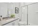Bathroom features single sink vanity with walk-in shower at 2009 Abbeyhill Dr # 63, Raleigh, NC 27610
