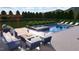 Relaxing backyard pool and spa with lounge chairs, outdoor seating and pergola for entertaining at 213 Westhampton Dr, Pittsboro, NC 27312