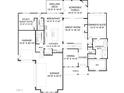 Detailed floor plan showcasing the layout of the first floor, including the living spaces, kitchen, and garage at 122 W Beech Slope Ct, Chapel Hill, NC 27517