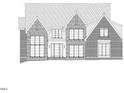 Architectural sketch of a two-story home exterior showcasing brick and stone facade and multiple windows at 2227 Wheeler Rd, Raleigh, NC 27607