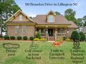 Brick home with a private pool and golf course in backyard at 90 Brandon Dr, Lillington, NC 27546