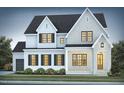 A grand two-story home features a brick and siding elevation and a welcoming front porch at 162 Gaines Trail, Pittsboro, NC 27312