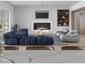Spacious living room featuring a fireplace and comfortable seating at 5312 Alpine Dr, Raleigh, NC 27609