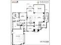 Detailed 1st floor plan showcasing the layout of the primary suite, kitchen, Gathering room, garage, and outdoor spaces at 791 Chapel Ridge Dr, Pittsboro, NC 27312