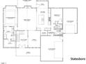 Detailed first-floor plan showing the layout of the main living areas, bedrooms, and garage at 2590 Lassiter Rd, Four Oaks, NC 27524