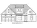 Detailed front elevation drawing showcasing the home's architectural design at 2316 Eagle Shot Ct # 21, Fuquay Varina, NC 27526