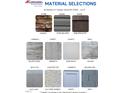 Material selections for the home, including stone, siding, laminate, carpet, quartz, vinyl, bath tile, and cabinets at 42 Decatur Dr, Fuquay Varina, NC 27526