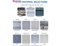 Image shows material selections for new home, including stone, siding, laminate, carpet, quartz, vinyl, tile and countertop at 70 Kipling Creek Dr, Fuquay Varina, NC 27526