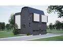 Contemporary home featuring modern architecture, a two-car garage, and landscaped surroundings at 512 Gordon St # 1101, Durham, NC 27701