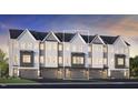 Modern townhome boasts multi-story architecture, neutral color palette, a private garage and manicured landscaping at 2117 Opulent Oaks Ln # 15, Durham, NC 27713