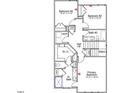 Second floor blueprint highlighting the bedrooms, bathrooms, and laundry room at 9229 Kitchin Farms Way # 427, Wake Forest, NC 27587