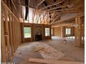 Living room framing showing lots of natural light and fireplace to be at 375 Graham Rd, Cameron, NC 28326