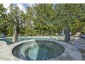 Beautiful pool area with a spa, perfect for relaxing and entertaining guests at 133 Synandra Ln, Holly Springs, NC 27540