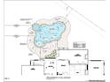 Detailed pool plan showcasing unique design with led lighting, sun ledge, and spa features at 7000 North Ridge Dr, Raleigh, NC 27615