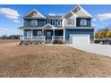 Charming two-story home with a welcoming front porch and attached garage on a large lot at 5554 Lake Vista Ct, Rocky Mount, NC 27803