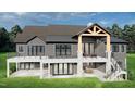 Home's back exterior features a deck, patio, and walkout basement at 143 High Ridge Ln, Pittsboro, NC 27312