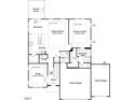 Detailed first-floor plan featuring a kitchen, Gathering room, owner's suite, study, and a three-bay garage layout at 236 Alden Way, Angier, NC 27501