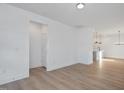 Open concept dining area with hardwood floors and access to kitchen at 3939 Willow Gate Way, Knightdale, NC 27604