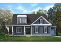 Illustration of a charming two-story home with a covered front porch and neatly landscaped yard at 5124 Grist Stone Way, Youngsville, NC 27596