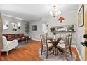 Open floor plan showcases the dining area with an adjacent living room space at 807 W Trinity Ave # 220, Durham, NC 27701
