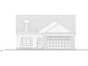 Detailed rendering shows the home's facade, dormer window, and a two-car garage at 180 Brunswick Dr, Nashville, NC 27856