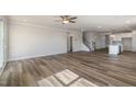 Spacious living room showcasing hardwood floors and a modern open layout at 88 Bering Cir, Angier, NC 27501