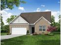 Brick home with a two-car garage and landscaped front yard at 55 Sawtooth Oak Ln, Youngsville, NC 27596