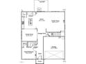 Main floor plan displaying the kitchen, dining room, Gathering room, garage, and guest bedroom at 55 Calabria Ct, Franklinton, NC 27525