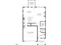 First floor plan featuring a 2-car garage, kitchen, dining, Gathering room, and screened porch at 252 Beacon Dr, Pittsboro, NC 27312
