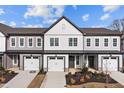 Attractive newly built townhomes boast neutral siding, matching garages and professionally landscaped yards at 707 Jamescroft Way, Rolesville, NC 27587