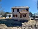 Unfinished two-story house under construction with visible framing at 262 Grand Griffon Way, Lillington, NC 27546