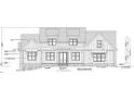 Detailed front elevation of a two-story home showcases architectural design and landscaping features at 172 Quail Pt, Pittsboro, NC 27312