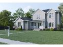 Two-story house with gray and white siding, landscaping, and walkway; mailbox visible at 183 Lookout Rdg, Pittsboro, NC 27312