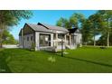 Modern farmhouse style home with white siding and a large backyard at 45 Quail Pt, Pittsboro, NC 27312
