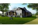 Gray and white modern home with a covered entryway and landscaping at 45 Quail Pt, Pittsboro, NC 27312
