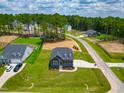 An aerial view of a lovely home surrounded by lush greenery, showcasing its location in a peaceful neighborhood at 403 Duncan Creek Rd # 131, Lillington, NC 27546