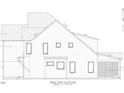 Right side elevation plan showcasing a two-story home with dormers and a screened porch at 3705 Joyful Creek Trl, Zebulon, NC 27597