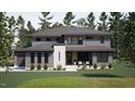 Modern gray home featuring a large front yard and well-placed trees for added privacy at 130 Broadleaf Ln, Louisburg, NC 27549