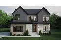 Contemporary two-story home featuring mixed siding and stone accents, complemented by clean lines and modern architectural design at 135 Cherry Bark Dr, Youngsville, NC 27596