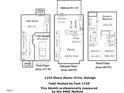 3-story floor plan, 1-car garage, total heated area 1728 sq ft at 1235 Stone Manor Dr, Raleigh, NC 27610