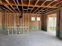 New home construction features an open floor plan with large windows at 109 Magma Ln, Holly Springs, NC 27540