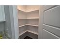 A large pantry featuring corner shelving provides plenty of storage space at 121 Tanglewood Dr # 8-J, Louisburg, NC 27549