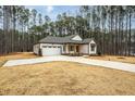 White farmhouse exterior with a large driveway and mature trees at 4120 Emily Ln, Oxford, NC 27565