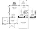 First floor plan showcasing kitchen, Gathering room, and two-car garage at 1020 Country Pasture Cv, Wendell, NC 27591