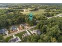 Community aerial view showcasing a new construction home and beautiful surrounding wooded areas at 172 Bonica Creek Dr, Garner, NC 27529