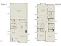 Two-story home floor plan, showing a 2-car garage and open concept living areas at 385 Fosterton Cottage Way, Raleigh, NC 27603