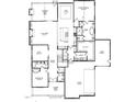 Layout of the home's first floor, showcasing the living room, kitchen, Primary bedroom, and garage at 1116 Delilia Ln, Wake Forest, NC 27587